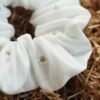 Coletero scrunchie margaritas blanco