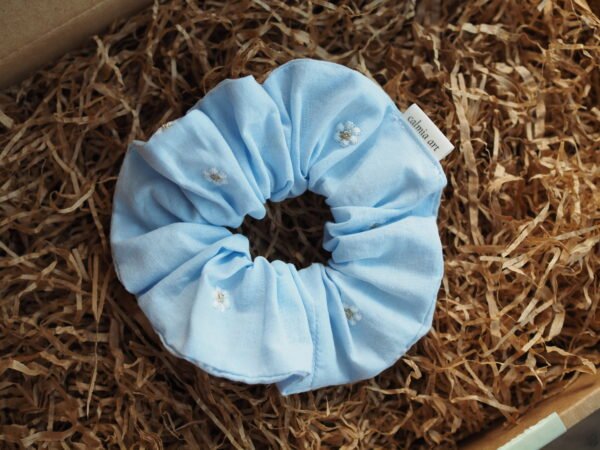 IMG_3573 Coletero scrunchie margaritas azul