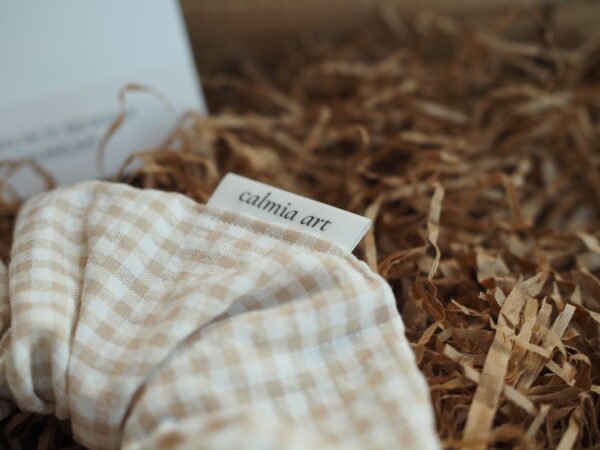 Coletero scrunchie vichy beige